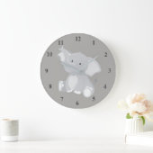 Cute Baby Elephant Grey Grote Klok (Huis)