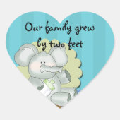 Cute Baby Elephant Hart Sticker (Voorkant)