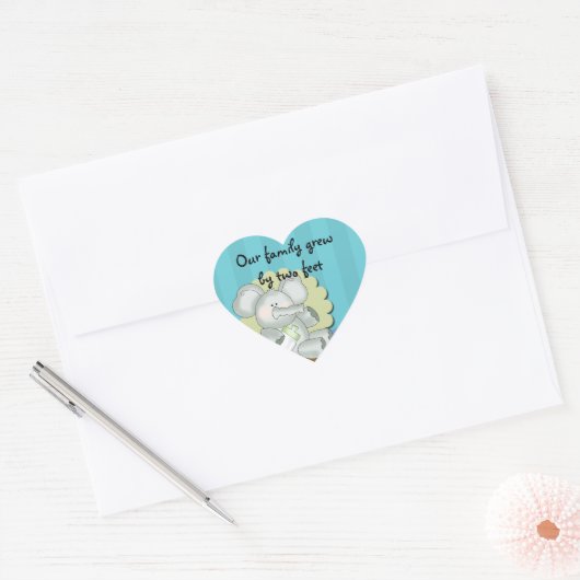 Cute Baby Elephant Hart Sticker (Envelop)