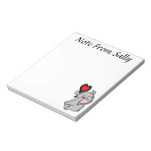 Cute Baby Elephant Holding a Heart Notitieblok (Linkerzijde)