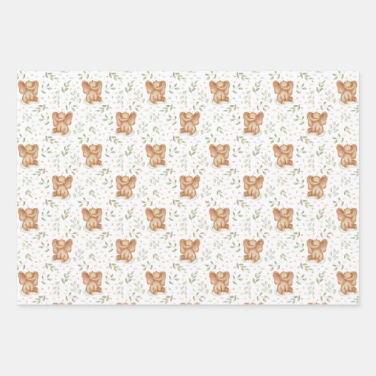 Cute Baby Elephant Inpakpapier Vel (Voorkant 2)