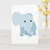 Cute Baby Elephant Kaart (Gele Bloem)