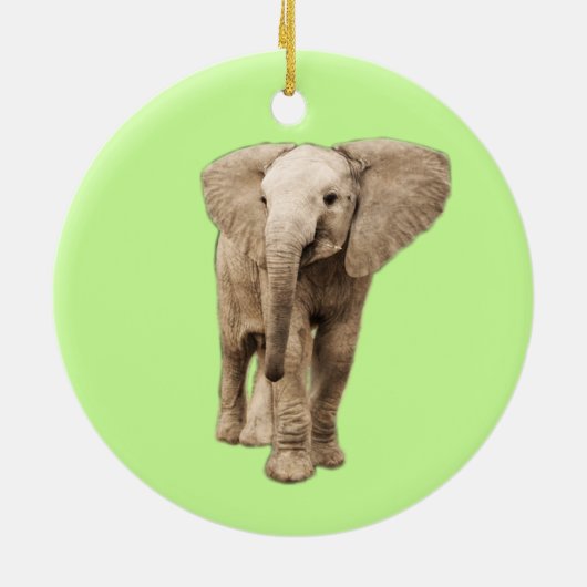 Cute Baby Elephant Keramisch Ornament (Achterkant)