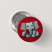 Cute Baby Elephant KiniArt Pin Ronde Button 3,2 Cm (Voorkant /achterkant)
