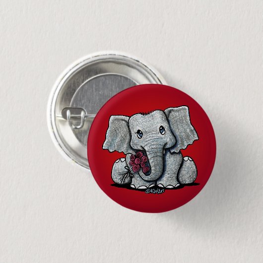 Cute Baby Elephant KiniArt Pin Ronde Button 3,2 Cm (Voorkant /achterkant)