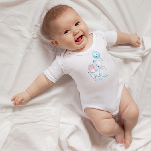 Cute Baby Elephant met ballon van 1 september Romper