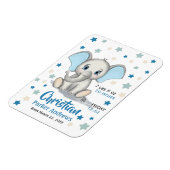 Cute Baby Elephant met Blue Ears Boy Birth Stats Magneet (Linkerzijde)