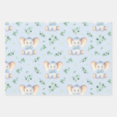 Cute Baby Elephant met mama Waterverf Boy Inpakpapier Vel (Voorkant 3)