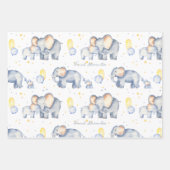 Cute Baby Elephant met mama Waterverf Boy Inpakpapier Vel (Voorkant)