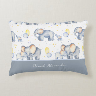 Cute Baby Elephant met mammie Waterverf Accent Kussen