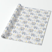 Cute Baby Elephant met mammie Waterverf Cadeaupapier (Uitgerold)
