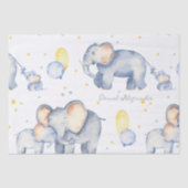 Cute Baby Elephant met mammie Waterverf Tissuepapier (Voorkant)