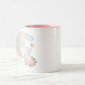 Cute Baby Elephant met roze bloemen Mok (Voorkant links)