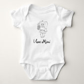 Cute Baby Elephant Modern Black Ik hou van Mimi Romper (Voorkant)