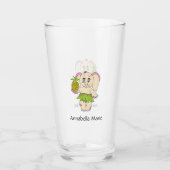 Cute Baby Elephant Modern Roze Black Naam toevoege Glas (Voorkant)