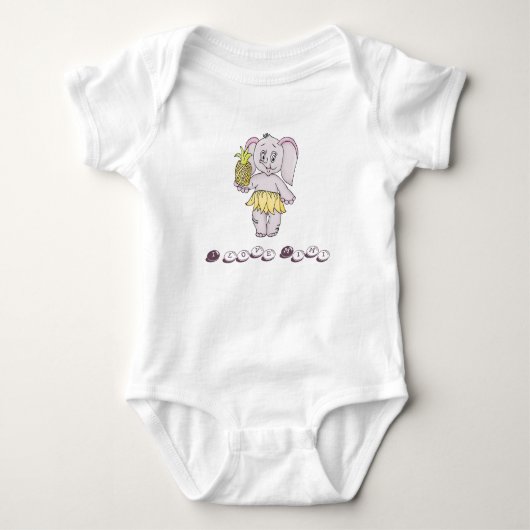 Cute Baby Elephant Modern Roze Ik hou van Mimi Romper (Voorkant)