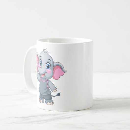 Cute Baby Elephant Mok (Voorkant links)