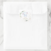 Cute Baby Elephant Oerwoud Greenery Baby shower Vierkante Sticker (Tas)