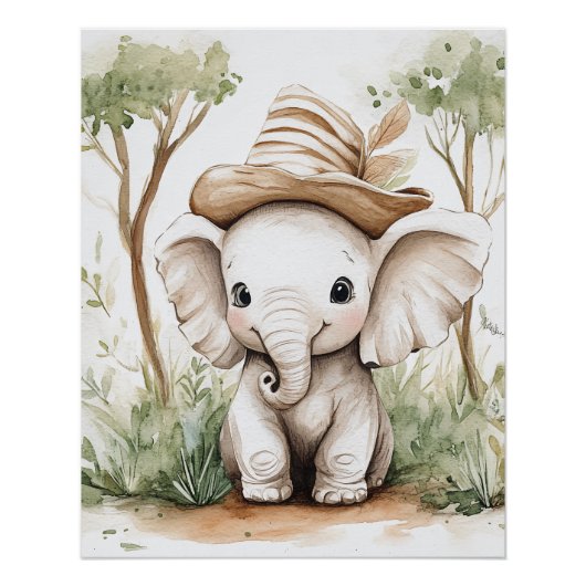 Cute Baby Elephant Perfect Poster (Voorkant)
