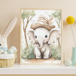 Cute Baby Elephant Perfect Poster