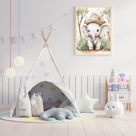 Cute Baby Elephant Perfect Poster