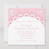 Cute Baby Elephant Pink Baby Sprinkle Shower Kaart (Achterkant)