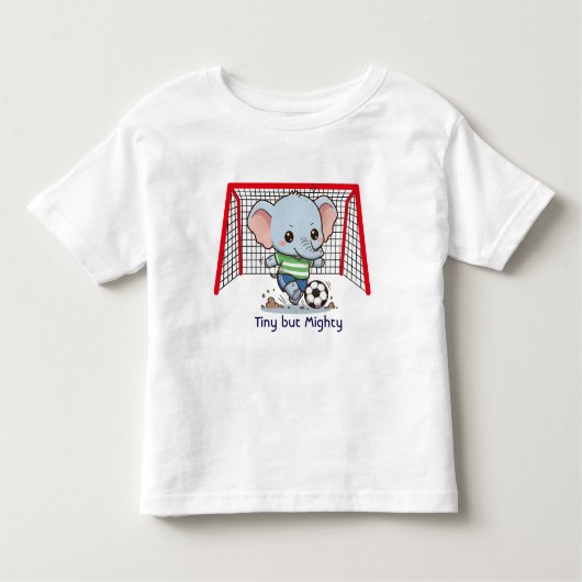 Cute Baby Elephant Playing Soccer Kinder Shirts (Voorkant)