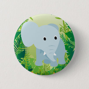 Cute Baby Elephant Ronde Button 5,7 Cm