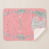 Cute Baby Elephant Sherpa Deken (Voorkant (horizontaal))