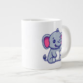 Cute Baby Elephant Sitting Cartoon-23800 Grote Koffiekop (Voorkant rechts)