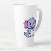 Cute Baby Elephant Sitting Cartoon-23800 Latte Mok (Rechterhoek)