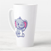 Cute Baby Elephant Sitting Cartoon-23800 Latte Mok (Linkerhoek)