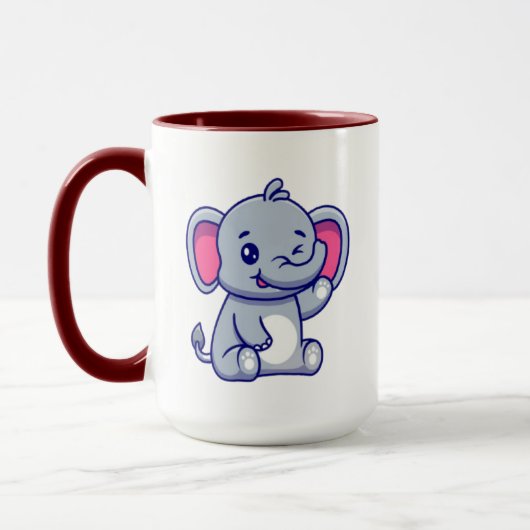 Cute Baby Elephant Sitting Cartoon-23800 Mok (Links)