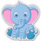 Cute Baby Elephant Sticker (Voorkant)