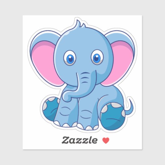 Cute Baby Elephant Sticker (Vel)