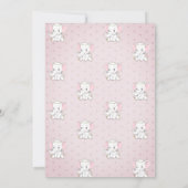 Cute Baby Elephant Stippen Baby shower Invitation Kaart (Achterkant)