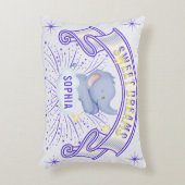 Cute Baby Elephant Sweet Dreams Paars Accent Kussen (Voorkant(Verticaal))