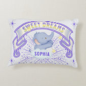 Cute Baby Elephant Sweet Dreams Paars Accent Kussen (Achterkant)