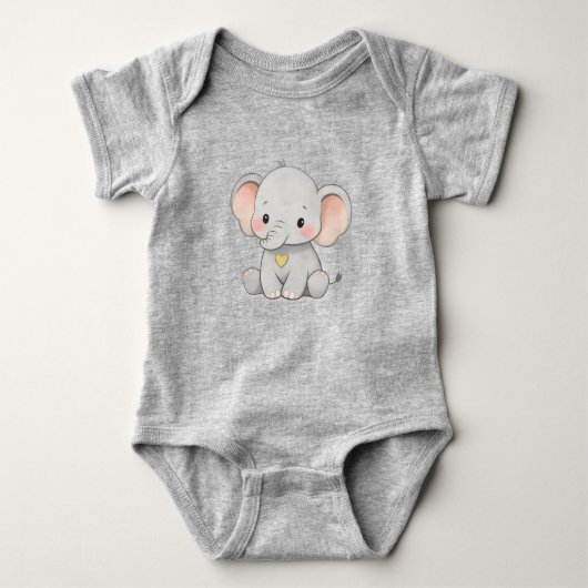 Cute Baby Elephant – Toddler Clothing Design Romper (Voorkant)