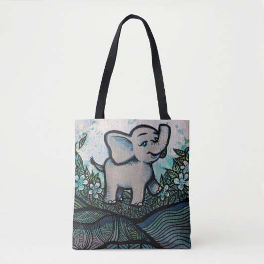 Cute Baby Elephant Tote Bag (Voorkant)