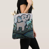 Cute Baby Elephant Tote Bag (Dichtbij)