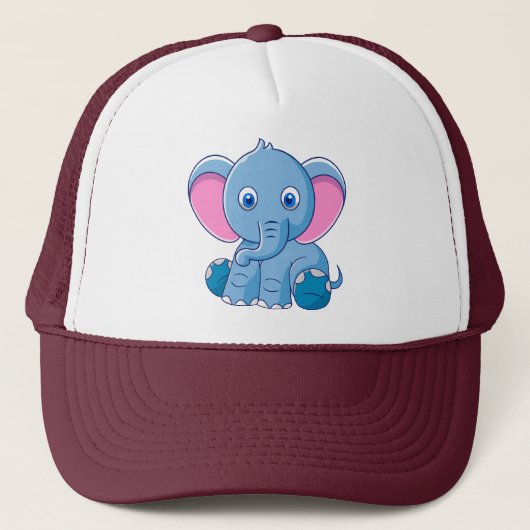Cute Baby Elephant Trucker Pet (Voorkant)
