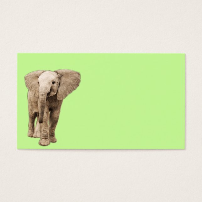 Cute Baby Elephant Visitekaartje (Voorkant)