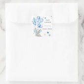 Cute Baby Elephant with Balloons Boy Baby shower Vierkante Sticker (Tas)