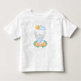 Cute Baby Elephant with orange flowers Kinder Shirts