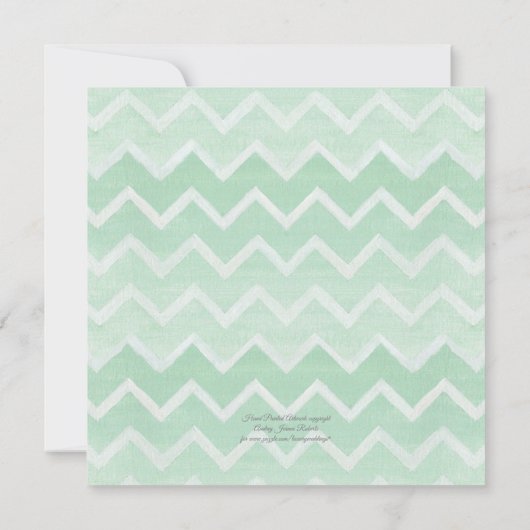 Cute Baby Elephant Wreath Floral Chevron Pattern Kaart (Achterkant)