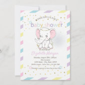 Cute Baby Elephants Stars Baby shower Kaart (Voorkant)
