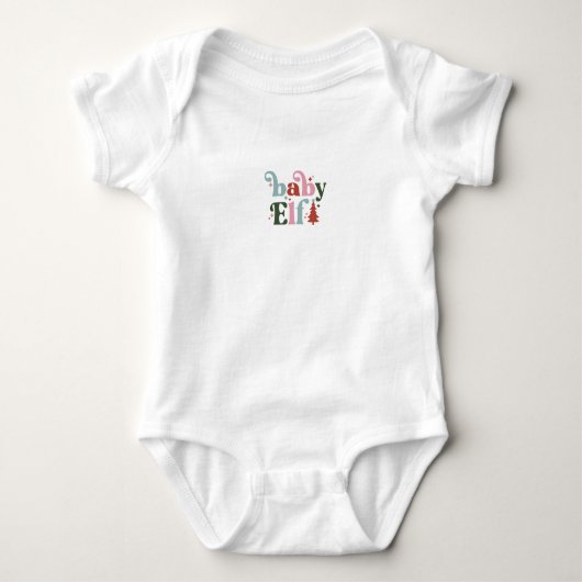Cute Baby Elf Christmas Quote Romper (Voorkant)