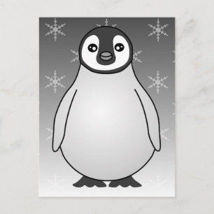 Cute Baby Emperor Penguin Cartoon Briefkaart