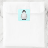 Cute Baby Emperor Penguin Cartoon Vierkante Sticker (Tas)